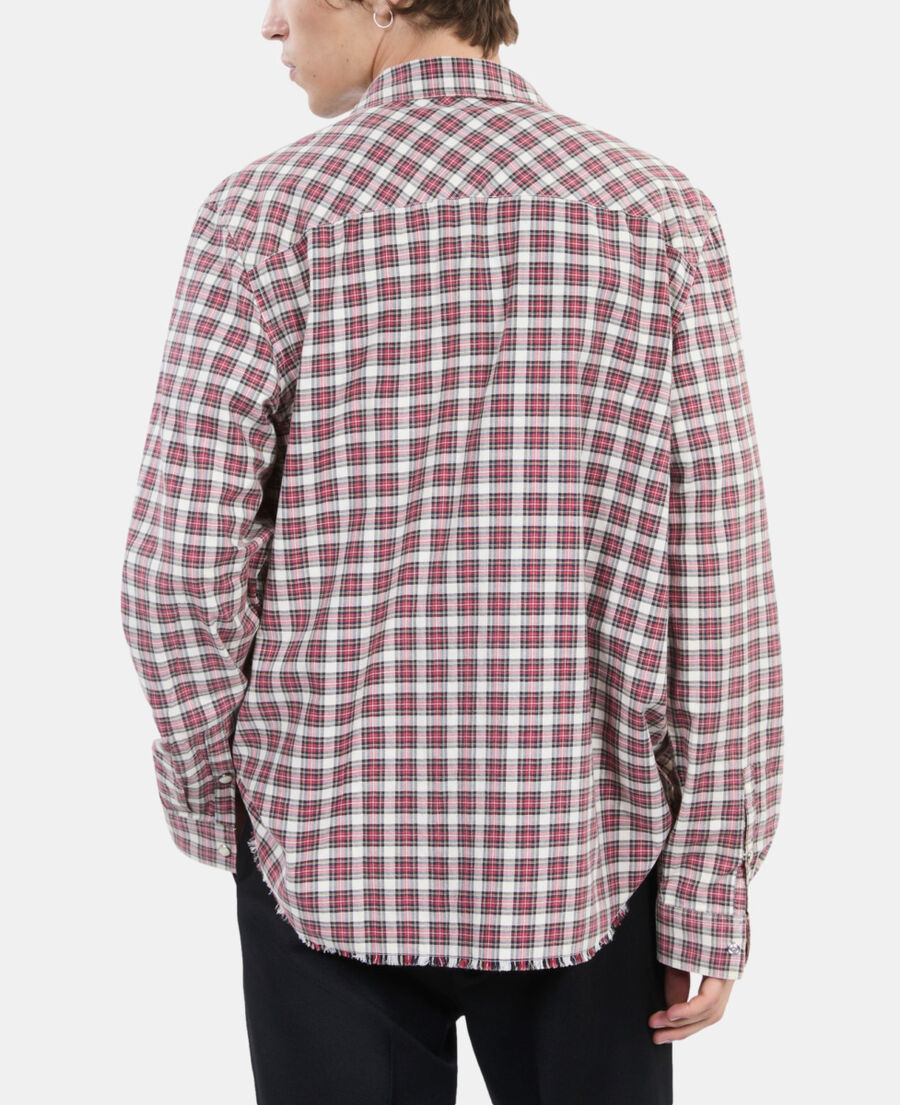 The Kooples MEN BLACK ECRU RED checked shirt