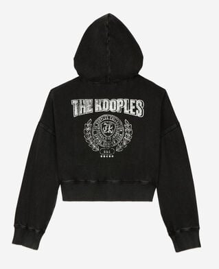 The Kooples F BLACK WASHED black blazon hoodie