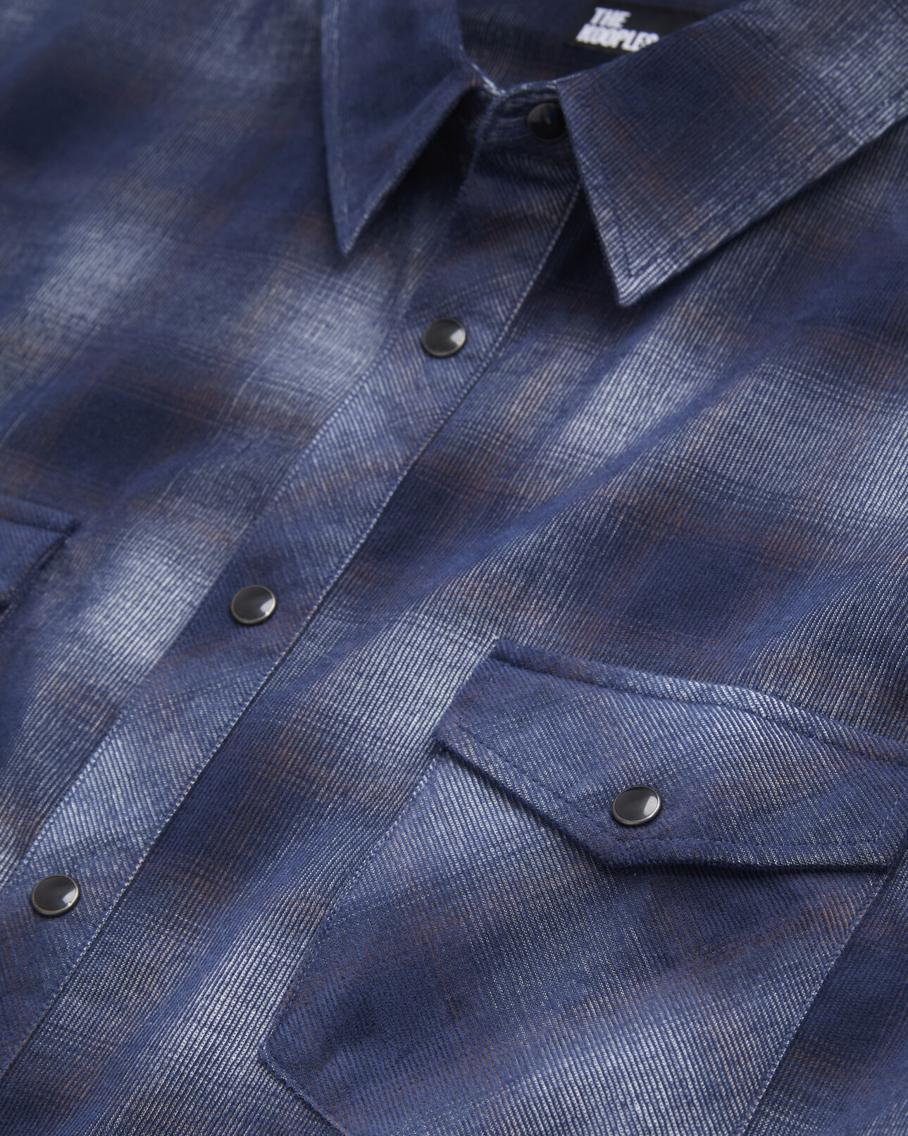 The Kooples HOMME NAVY chemise à carreaux bleus