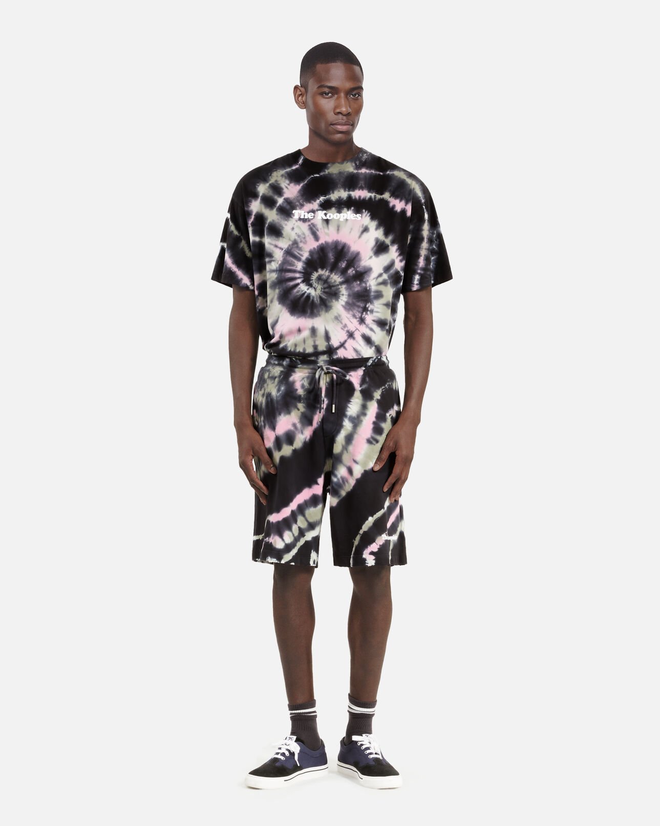 The Kooples HOMME ECRU GREEN short imprimé tie and dye noir
