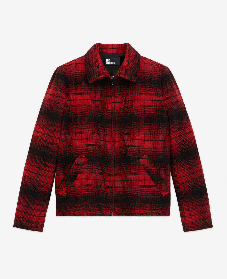 wool jacket with check motif