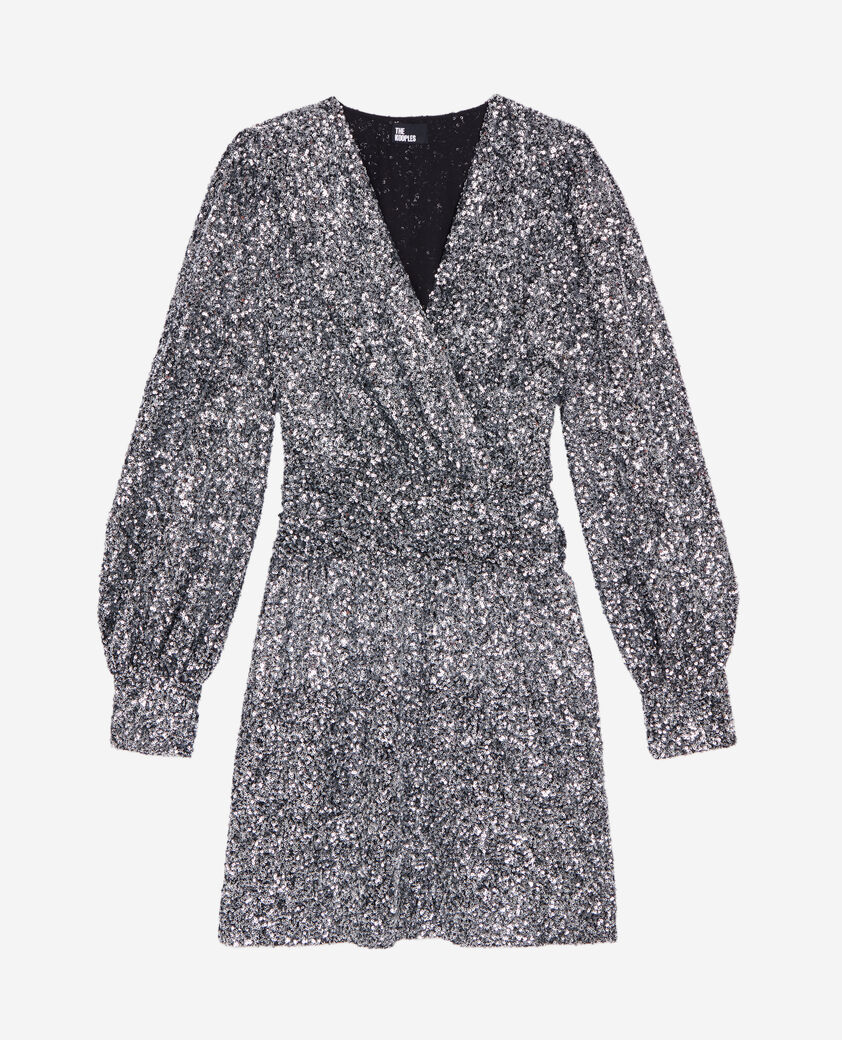 The Kooples WOMEN SILVER short silver sequin dress