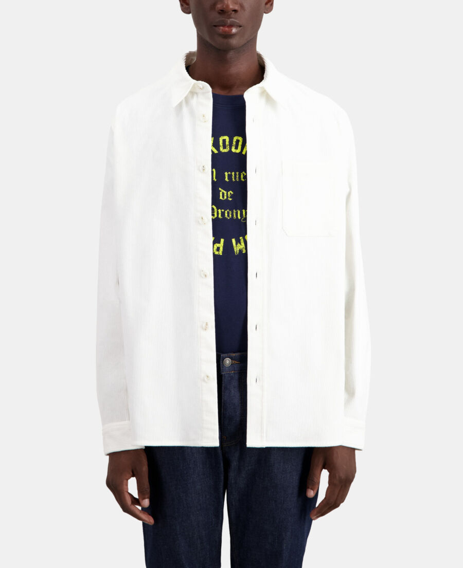 The Kooples H ECRU ecru corduroy shirt