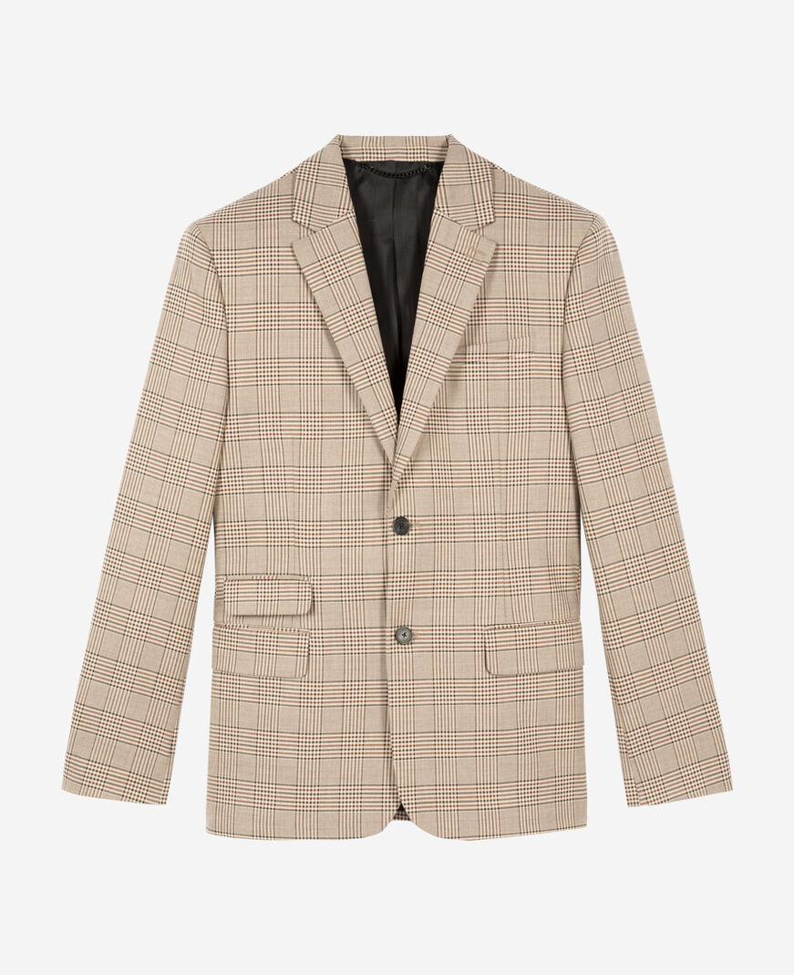 The Kooples HOMME BEIGE-BROWN veste de costume prince de galles beige