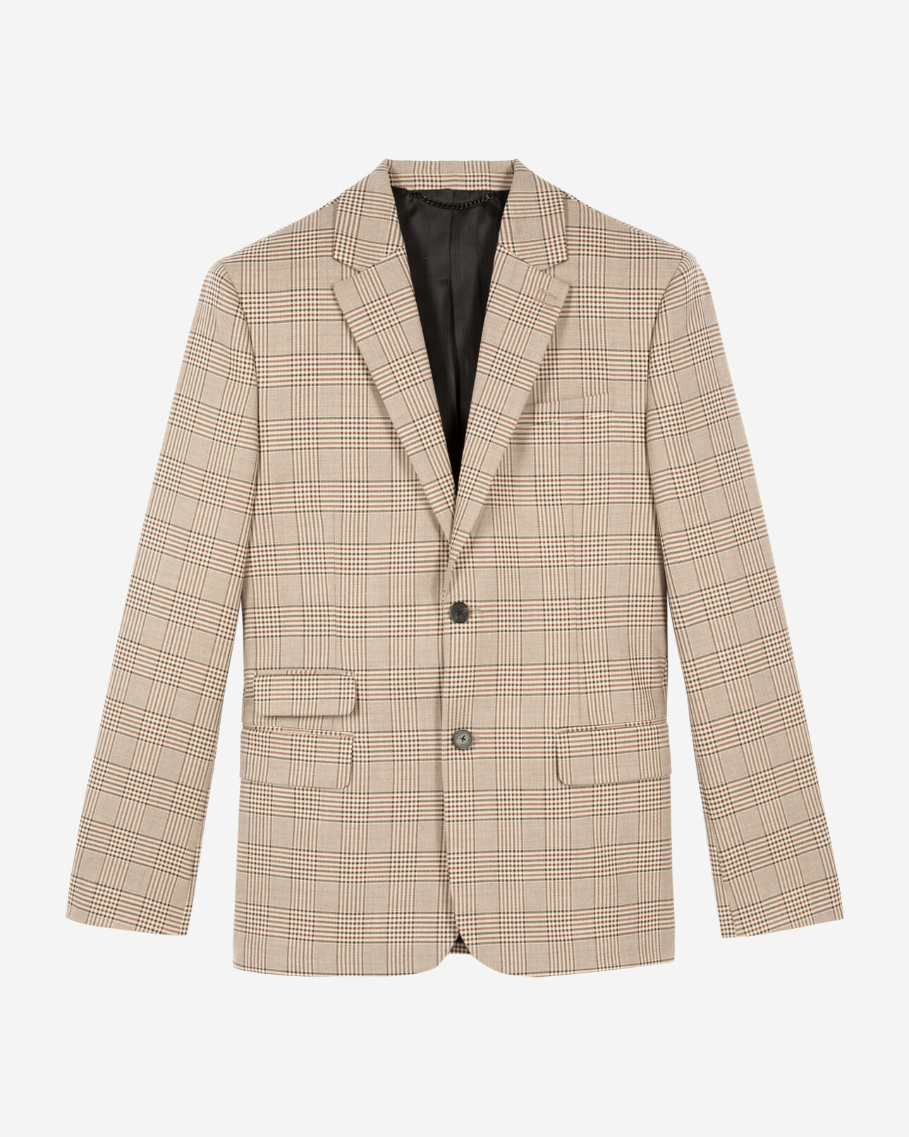 The Kooples MEN BEIGE-BROWN prince of wales beige suit jacket