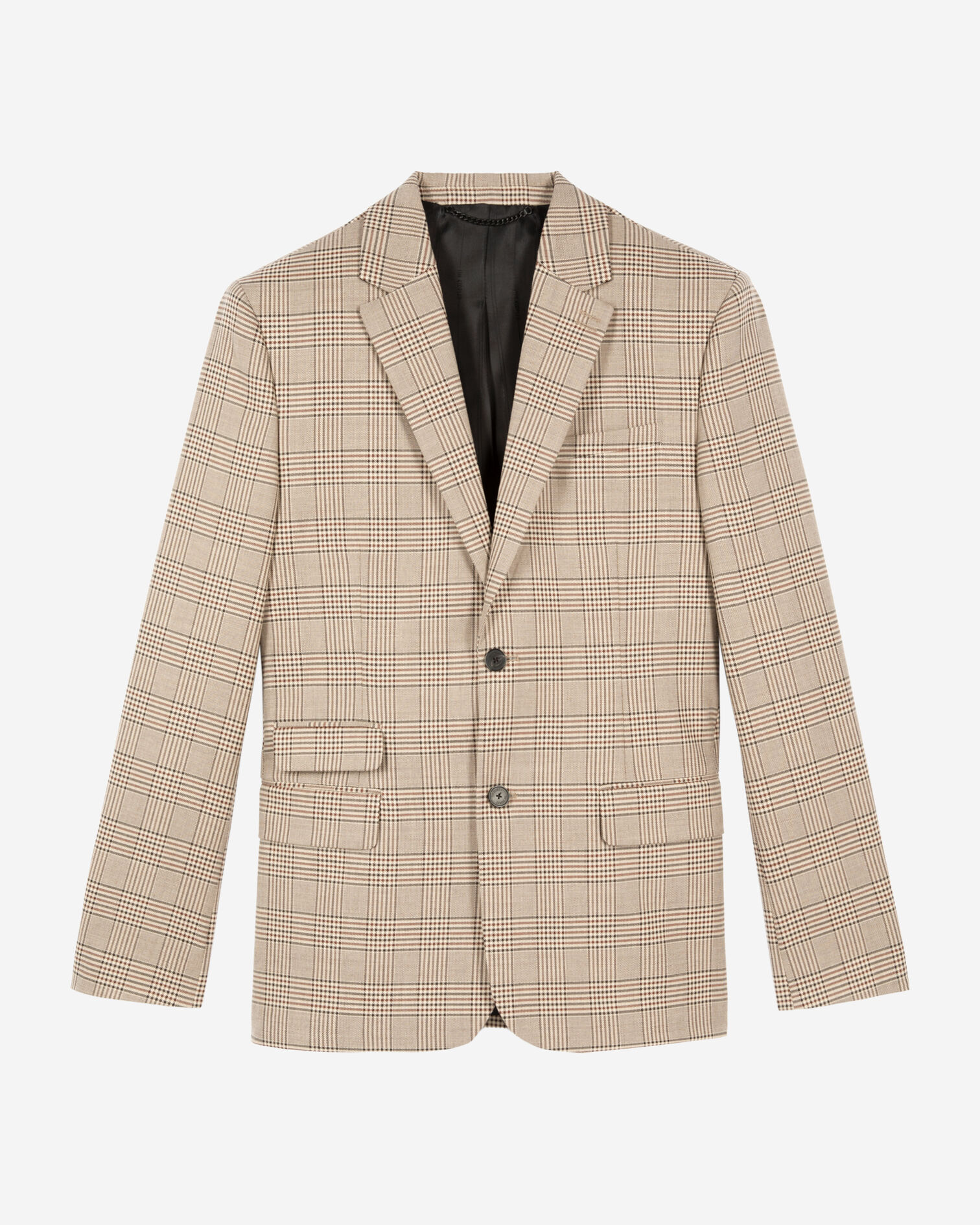 Prince of Wales beige suit jacket, BEIGE-BROWN, hi-res image number null