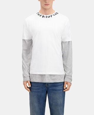 The Kooples MEN WHITE men's white t-shirt with logo