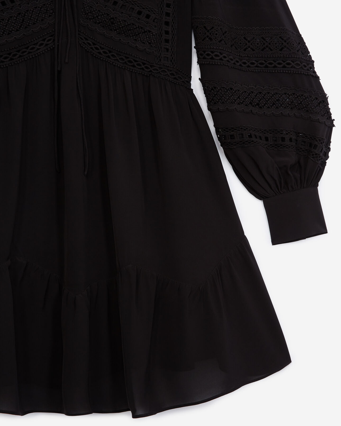 The Kooples DAMEN BLACK kurzes kleid schwarz spitzendetail