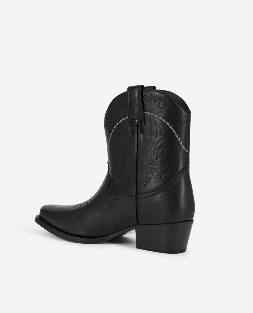 The Kooples MEN BLACK black leather western boots