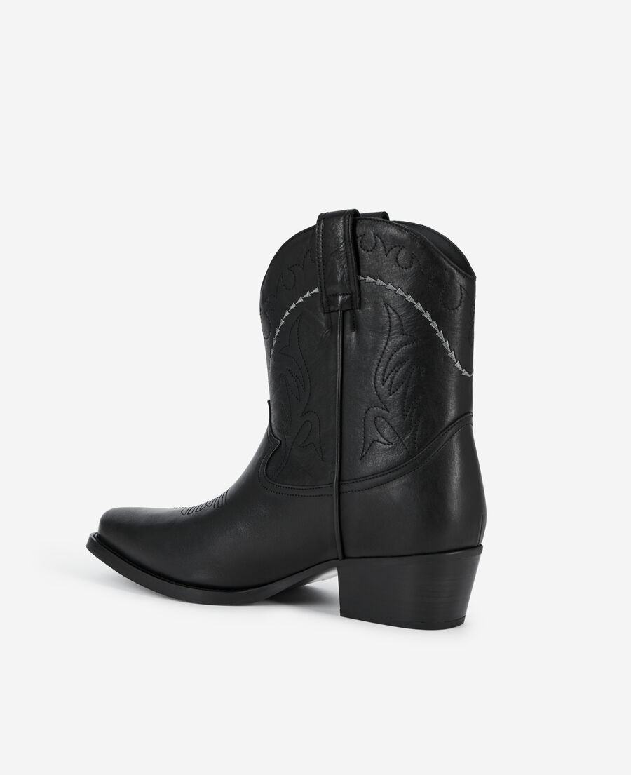 The Kooples HOMME BLACK bottes western en cuir noir