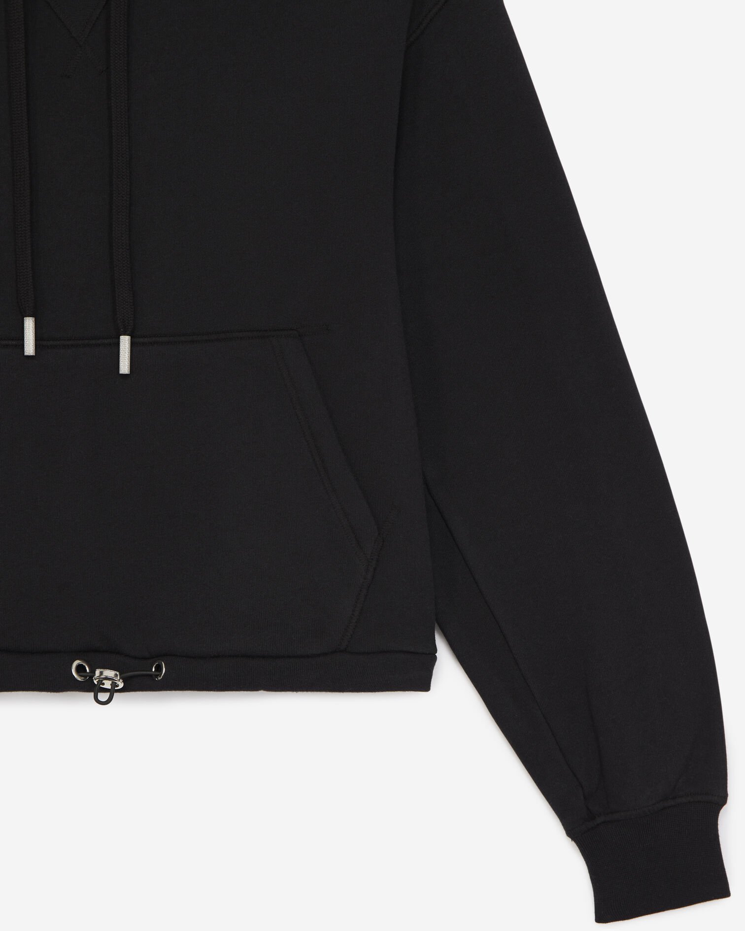 Sudadera negra capucha bolsillo canguro, BLACK, hi-res image number null