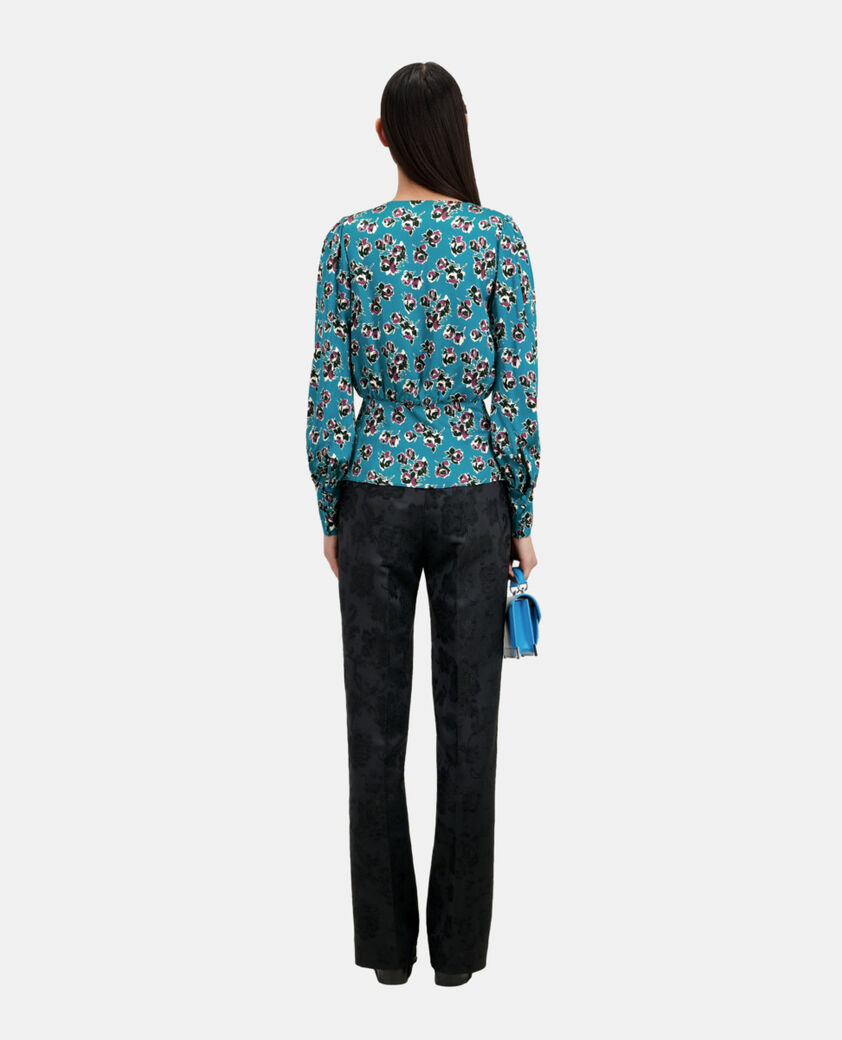 The Kooples FEMME PINK - BLUE top croisé imprimé