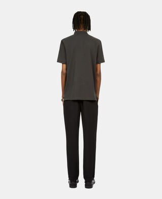 The Kooples HOMME BLACK-ORANGE polo en coton piqué gris foncé