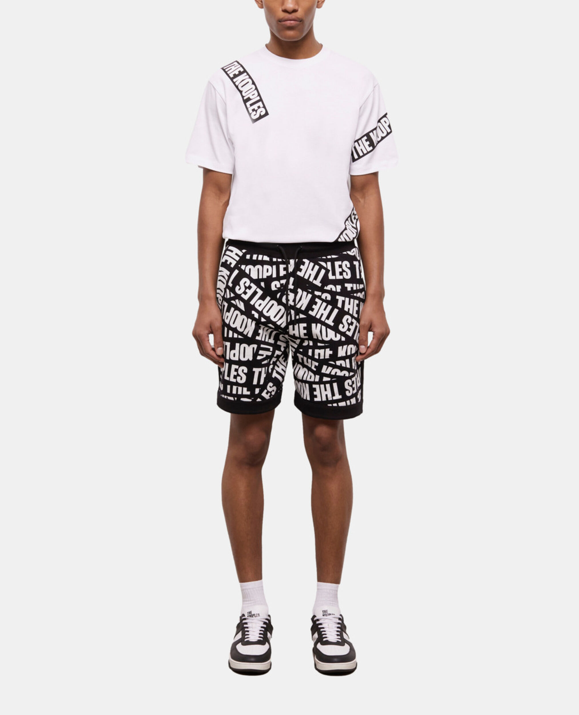 Shorts with Tape logo, BLACK / WHITE, hi-res image number null