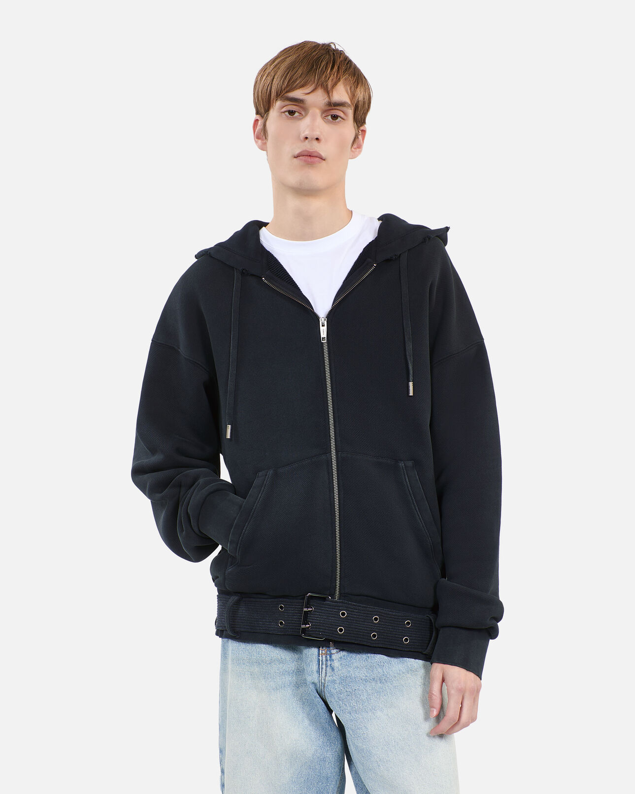 The Kooples HOMME BLACK WASHED sweatshirt à capuche noir