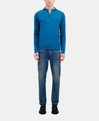 The Kooples HOMME MEDIUM BLUE polo bleu en maille
