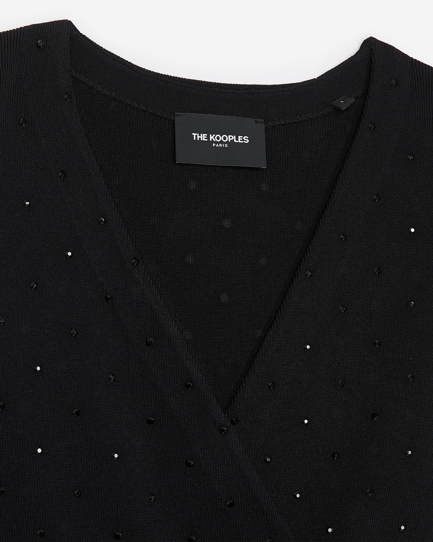 Robe courte noire cache-coeur à clous, BLACK, hi-res image number null