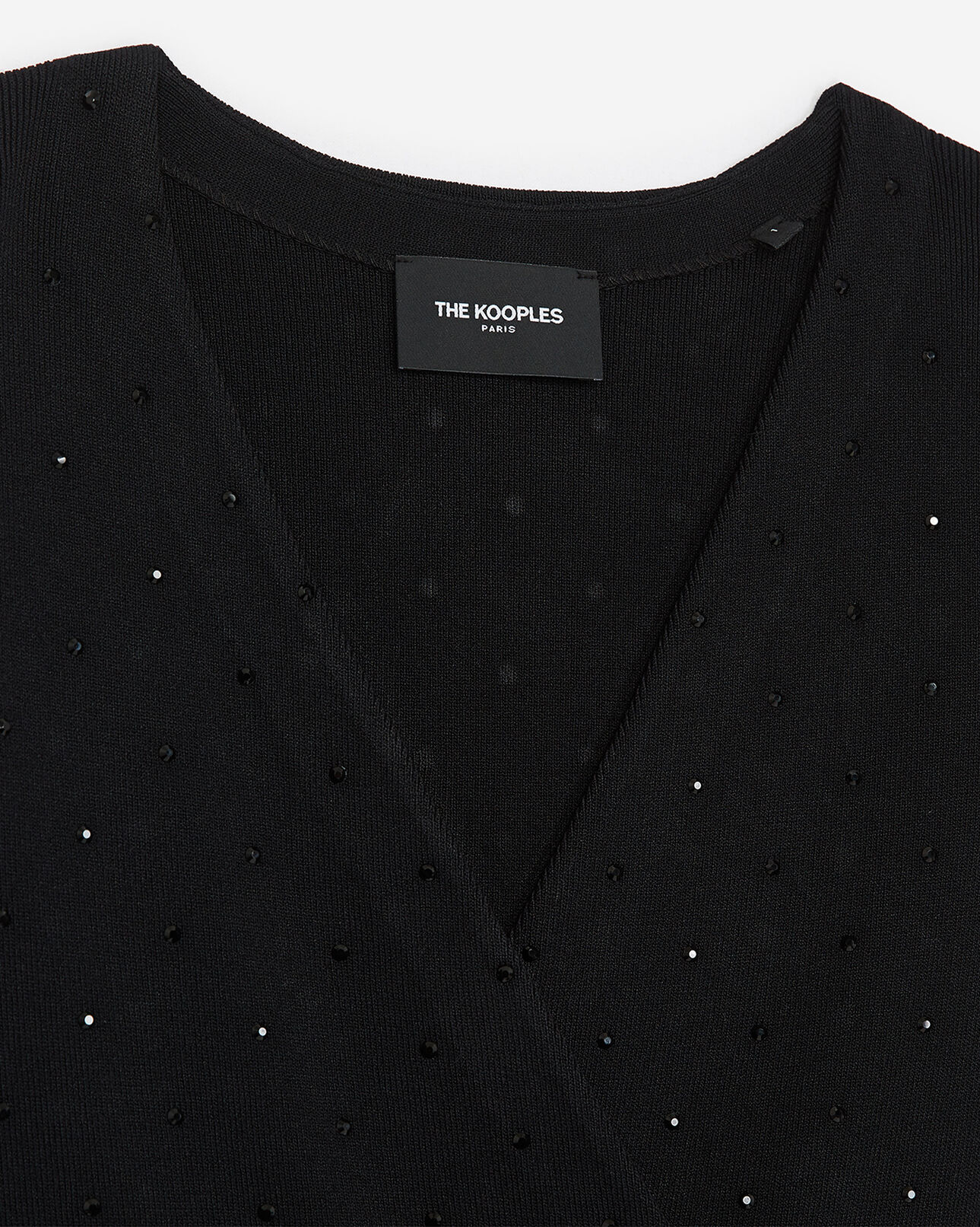 The Kooples FEMME BLACK robe courte noire cache-coeur à clous