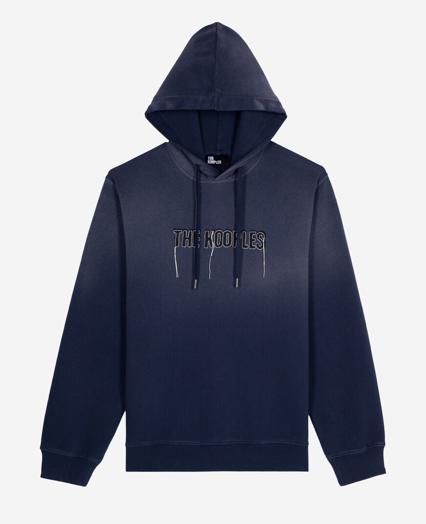 The Kooples HERREN DARK NAVY sweatshirt mit verwaschenem marine-logo