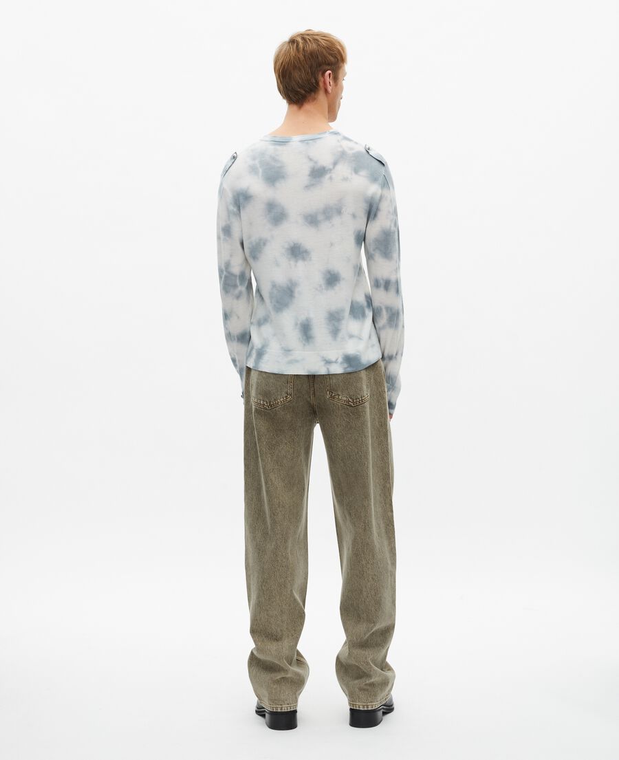 The Kooples H LIGHT BLUE/WHITE blue tie and dye merino wool sweater