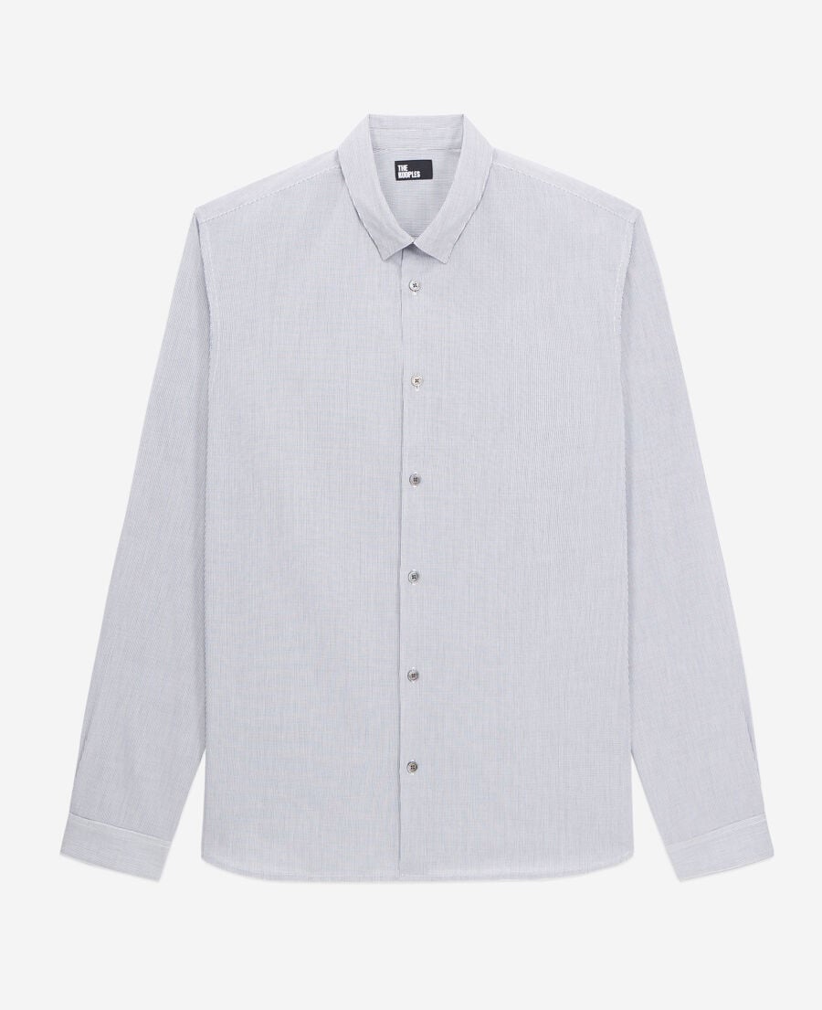 The Kooples HOMME BLACK WHITE chemise en coton à micro carreaux noirs et blancs