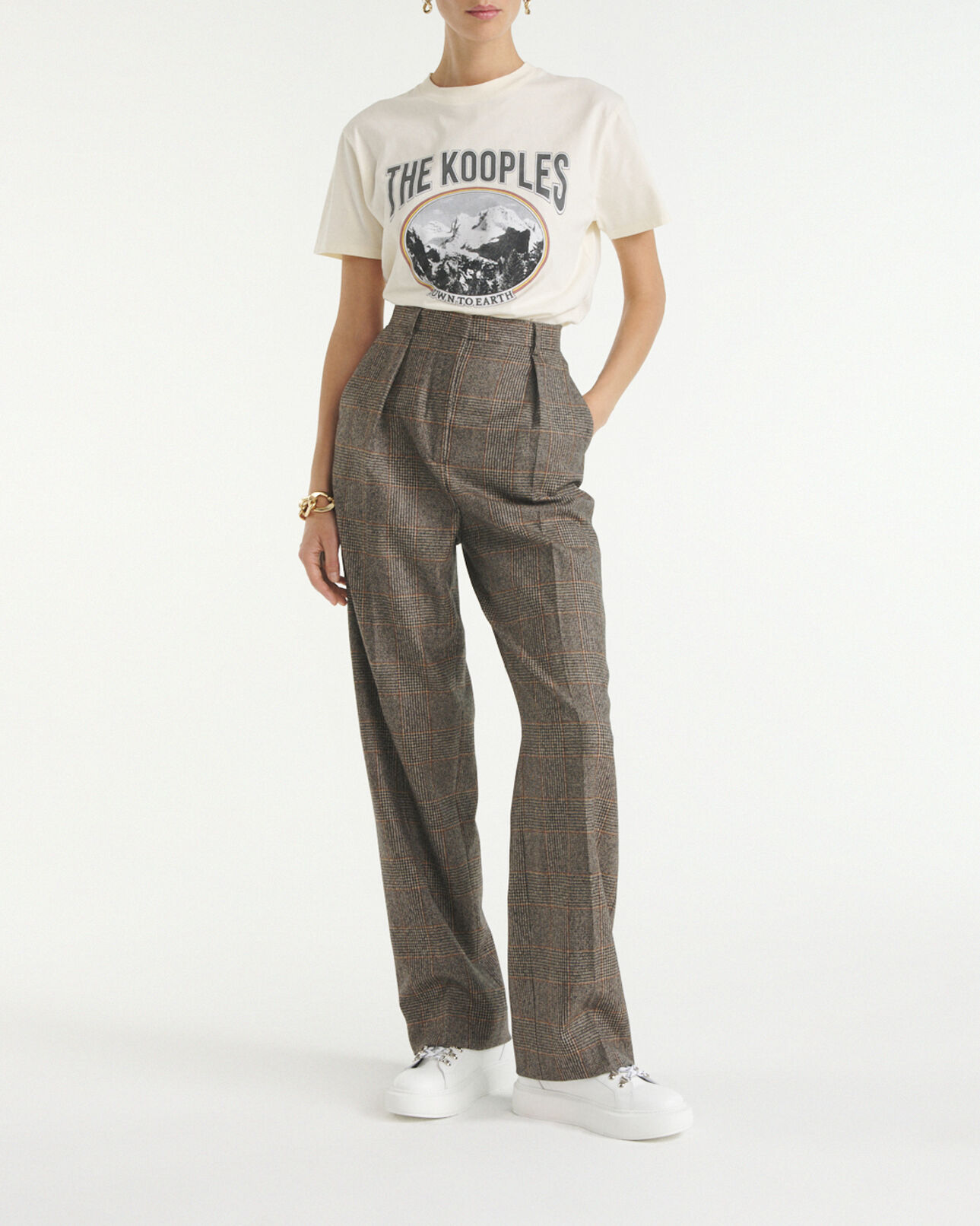 The Kooples WOMEN ECRU ecru t-shirt with mountain print