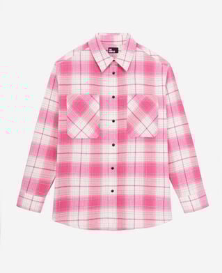 The Kooples F PINK-WHITE white and pink checkered overshirt