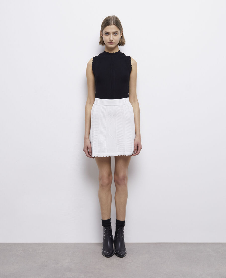 short white knit skirt