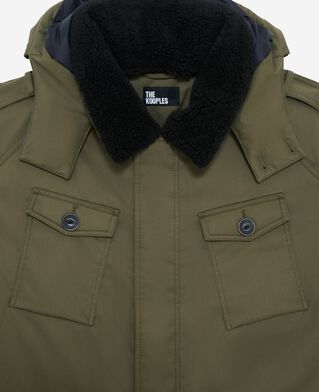 The Kooples HOMME KAKI parka avec col sherpa kaki