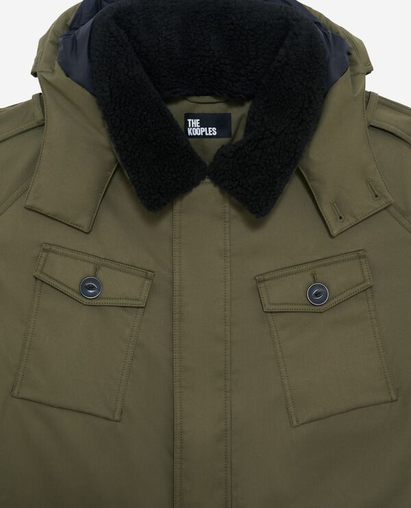 The Kooples MEN KAKI parka with khaki sherpa collar