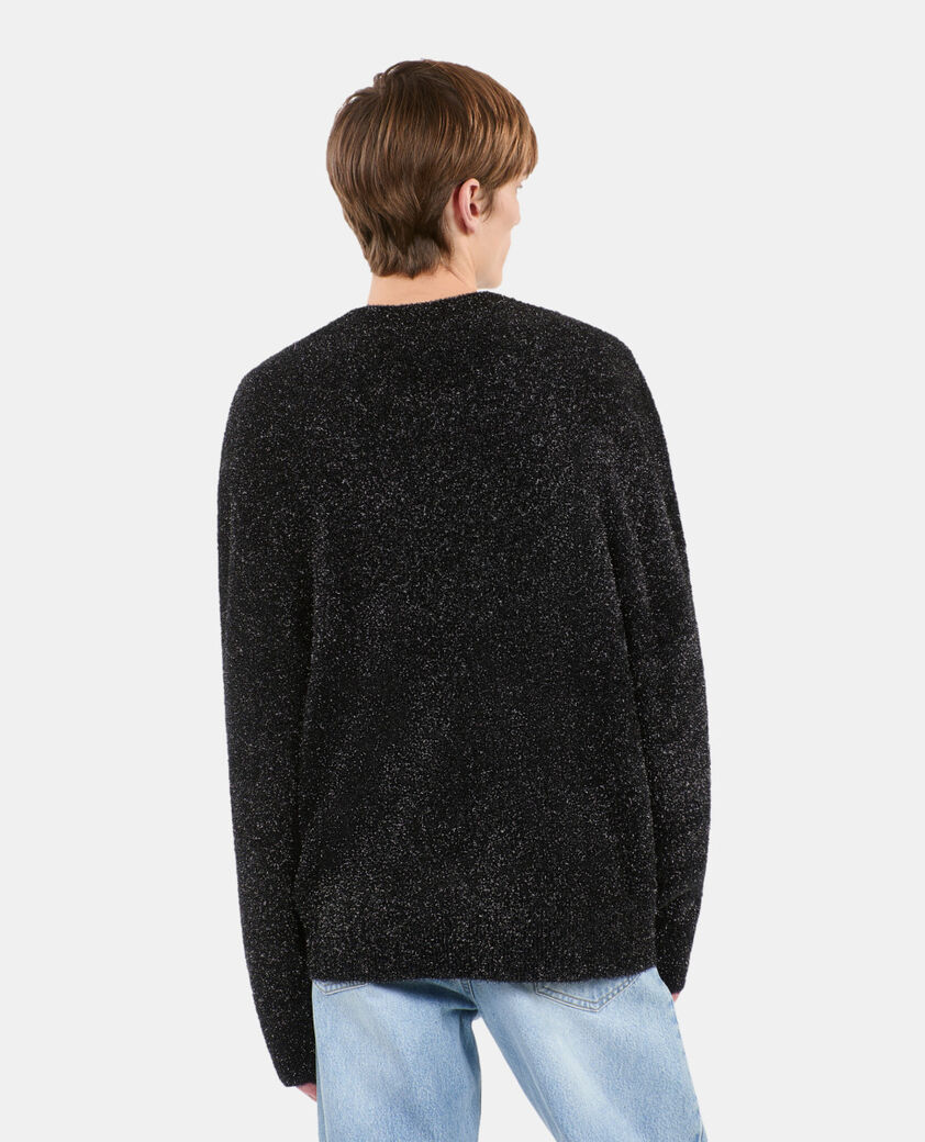 The Kooples HERREN BLACK schwarzer pullover mit pailletten-effekt