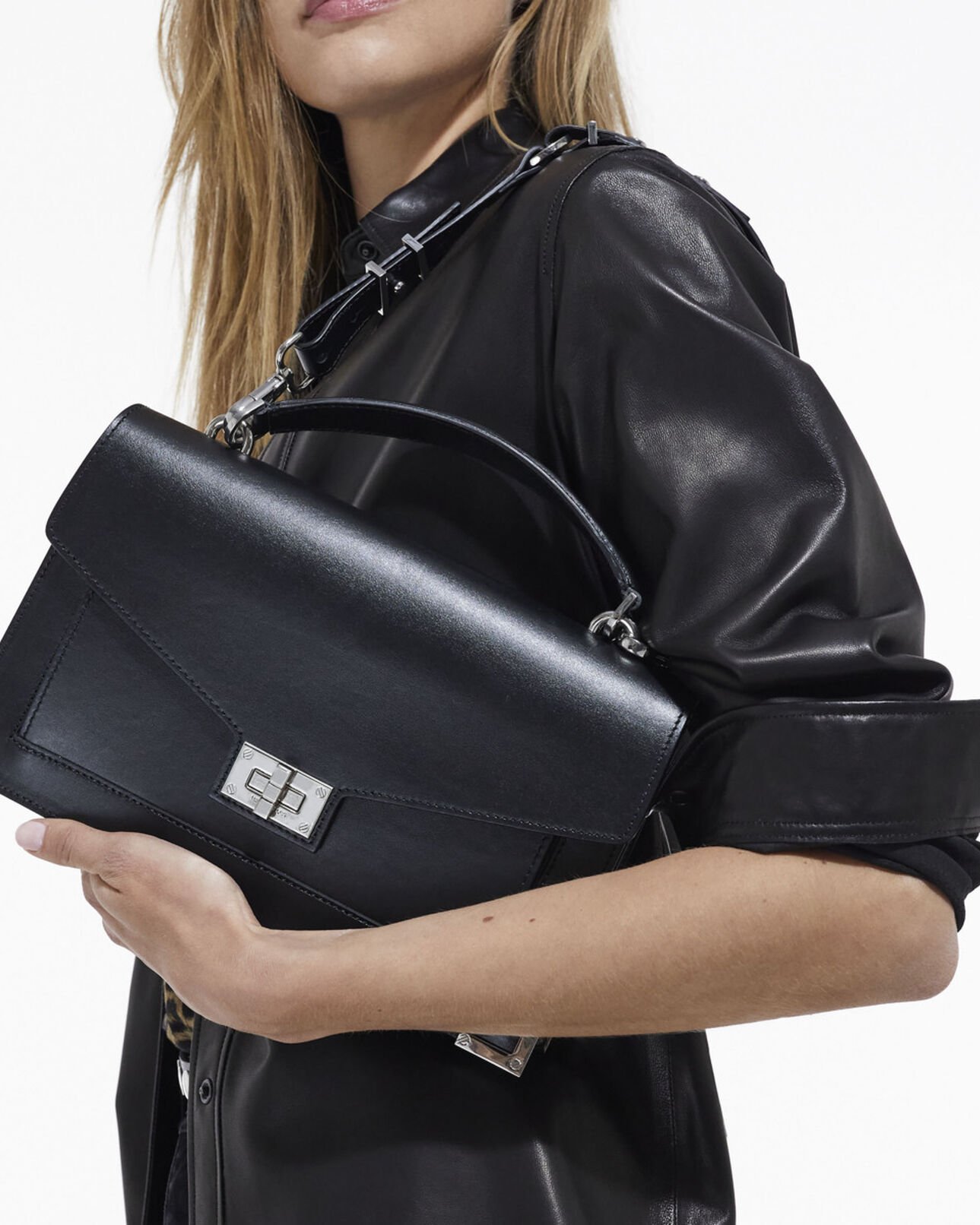 The Kooples MUJER BLACK STONE bolso emily mediano negro
