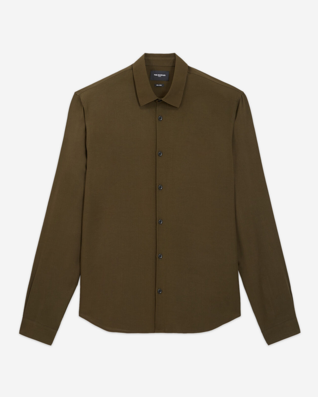 The Kooples H KAKI flowing khaki classic collar shirt