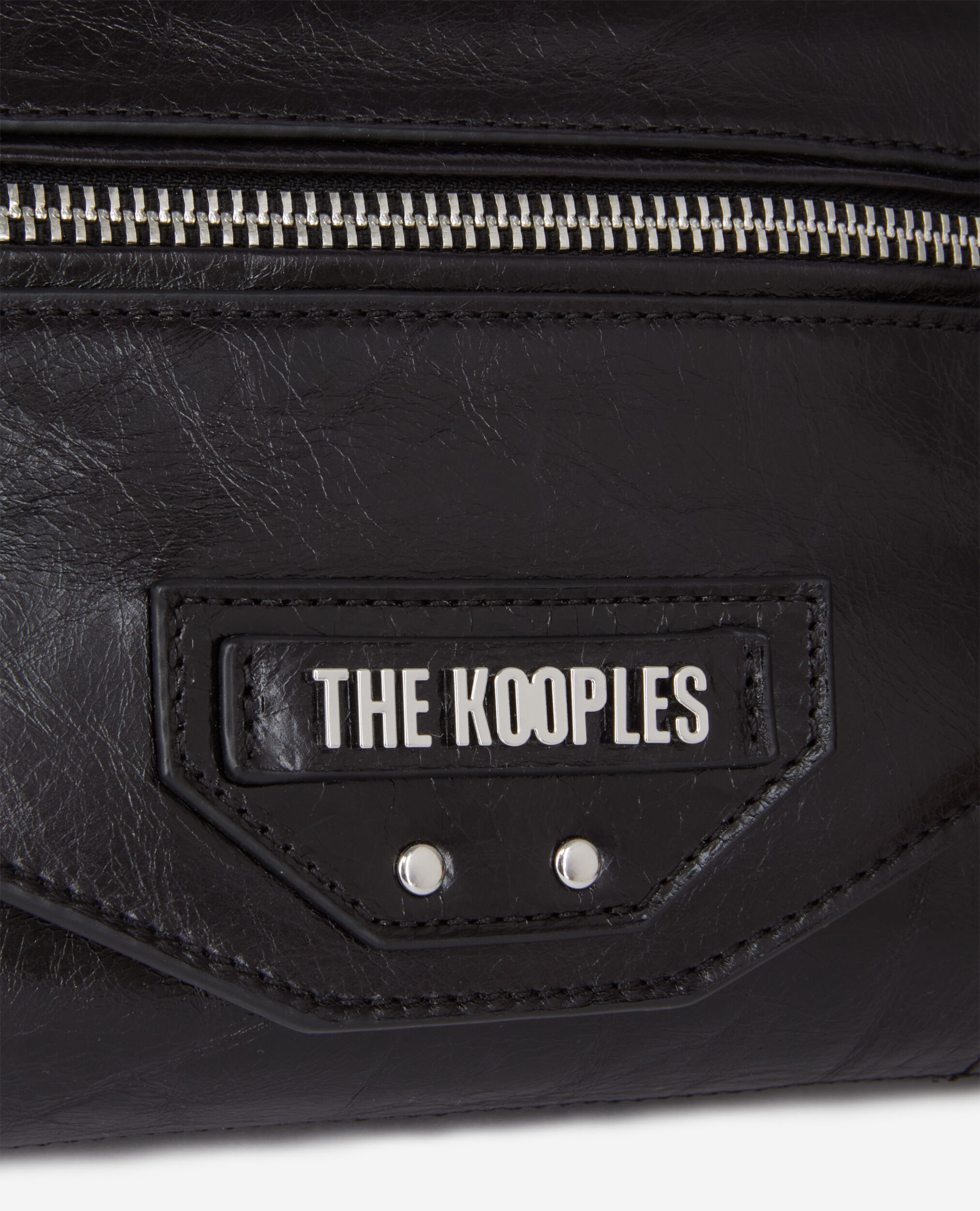 Small Jill black leather pouch with chain The Kooples