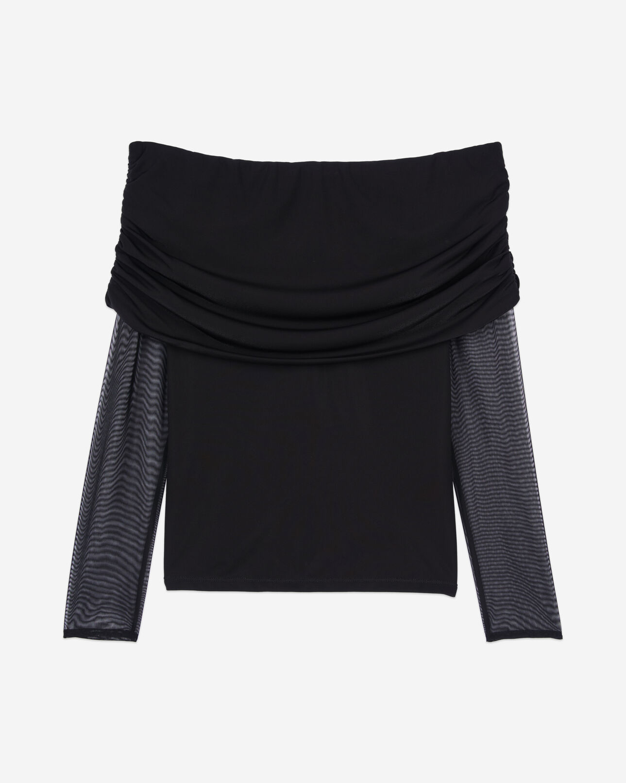 The Kooples FEMME BLACK top en jersey noir