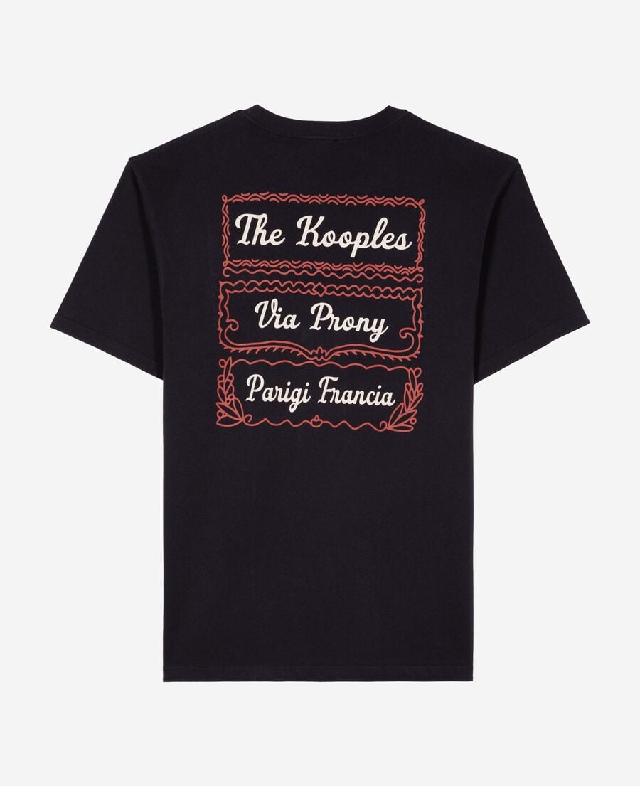 The Kooples HOMME DARK NAVY t-shirt avec s&eacute;rigraphie via prony marine