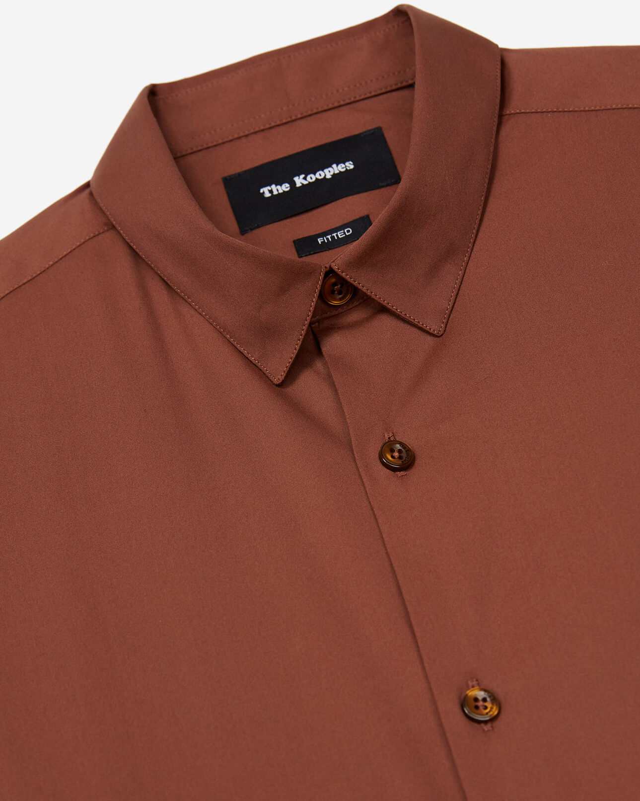 The Kooples HOMBRE CARAMEL paper poplin shirt with classic collar