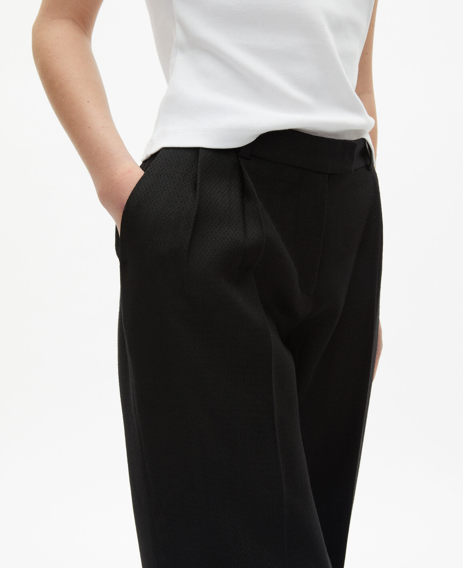The Kooples DAMEN BLACK weite, schwarze anzughose