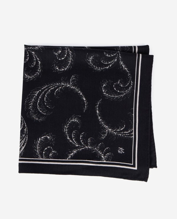 The Kooples FEMME BLACK WHITE foulard imprimé en laine et soie noir