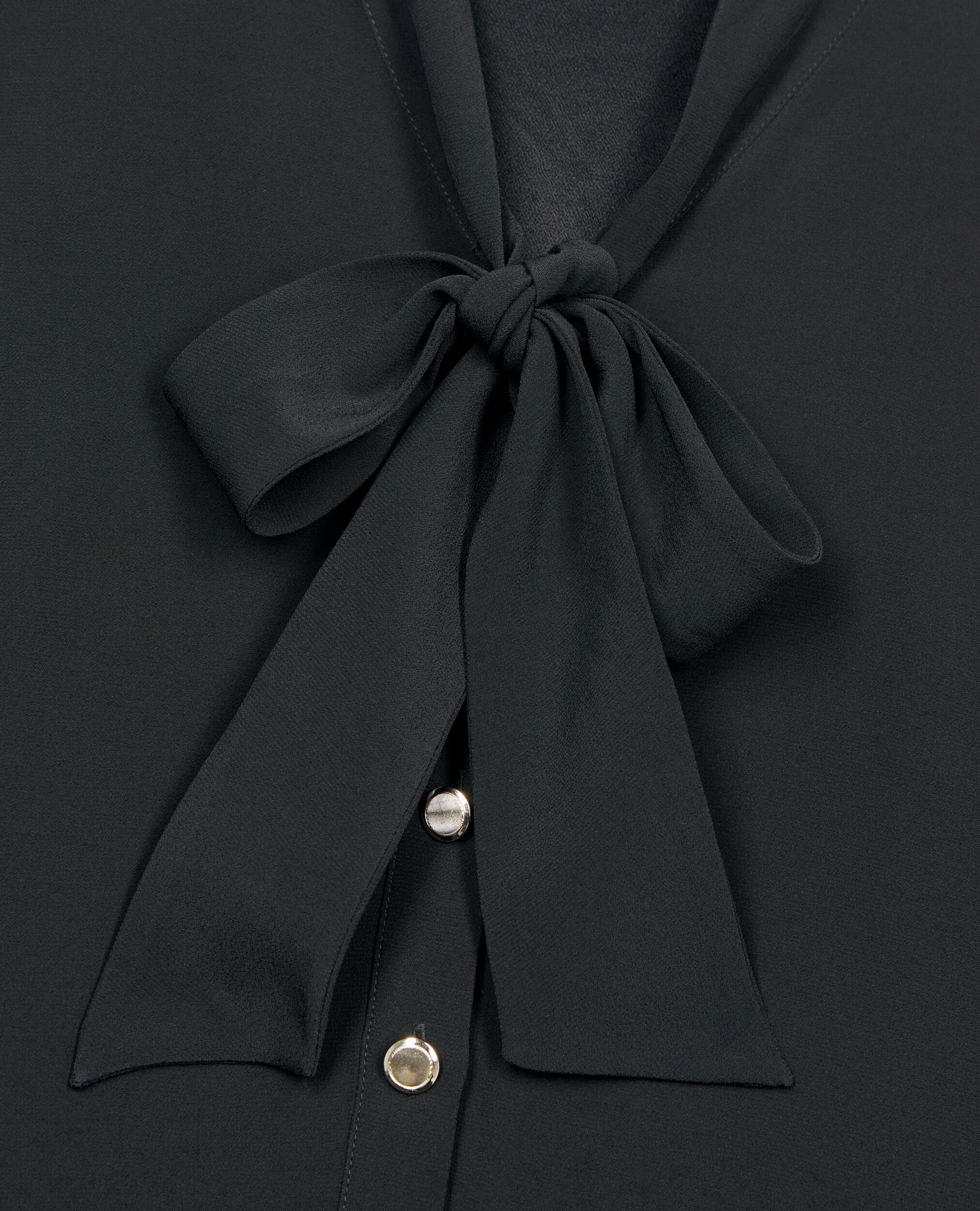 Vestido negro corto plisado, BLACK, hi-res image number null