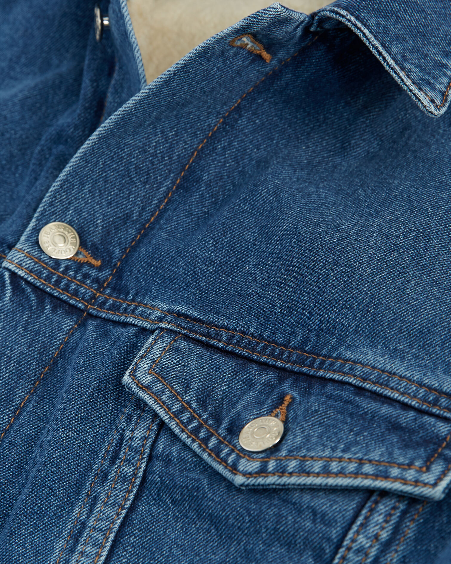 Blue jean jacket with sheepskin lining, BLUE WASHED, hi-res image number null