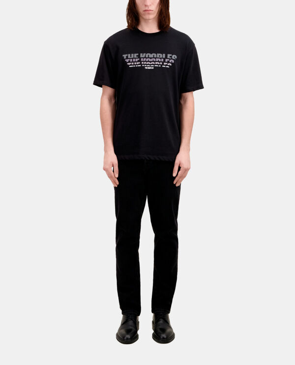 The Kooples HOMME BLACK t-shirt homme noir avec sérigraphie logo en dégradé de couleur