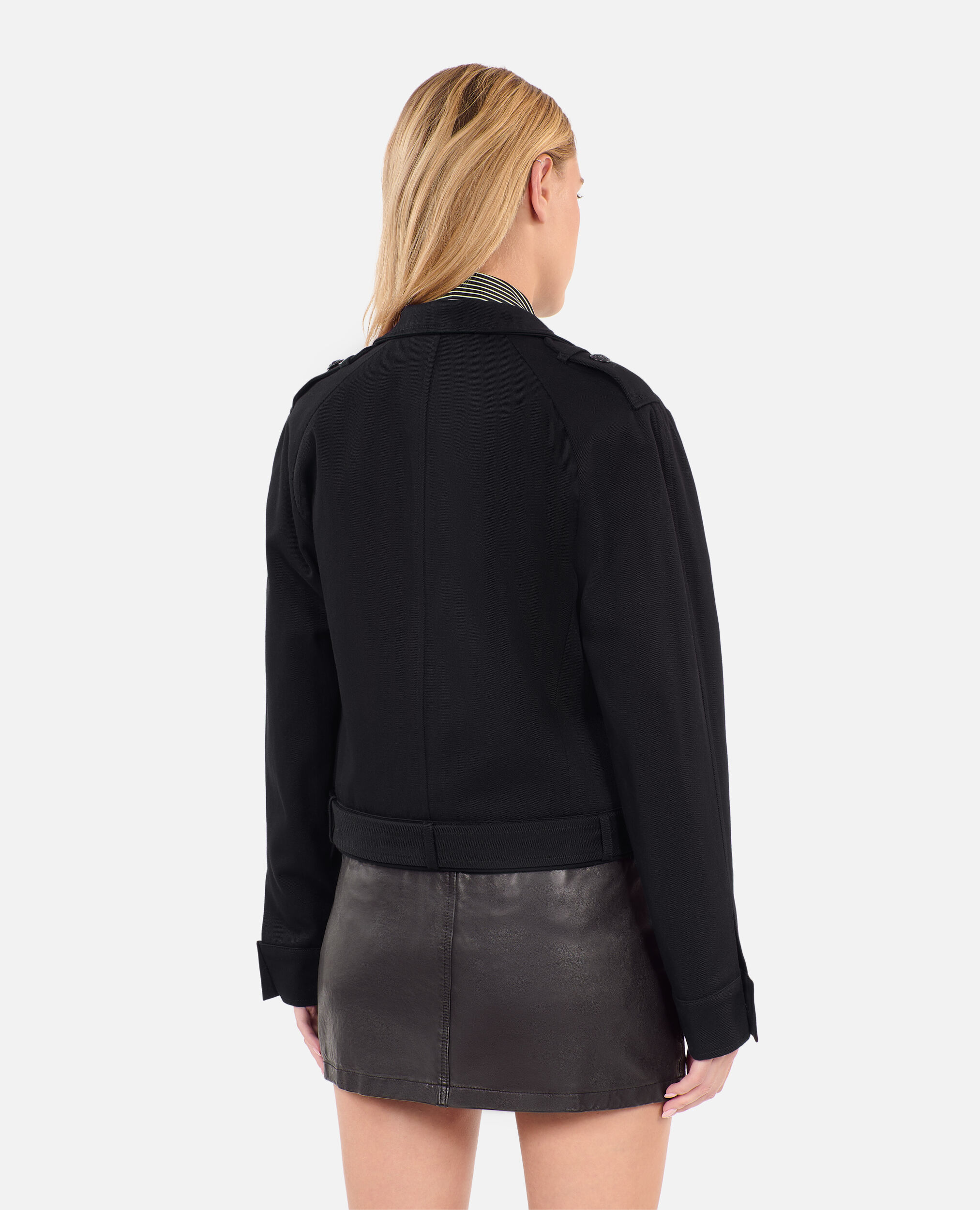Blouson style trench noir, BLACK, hi-res image number null