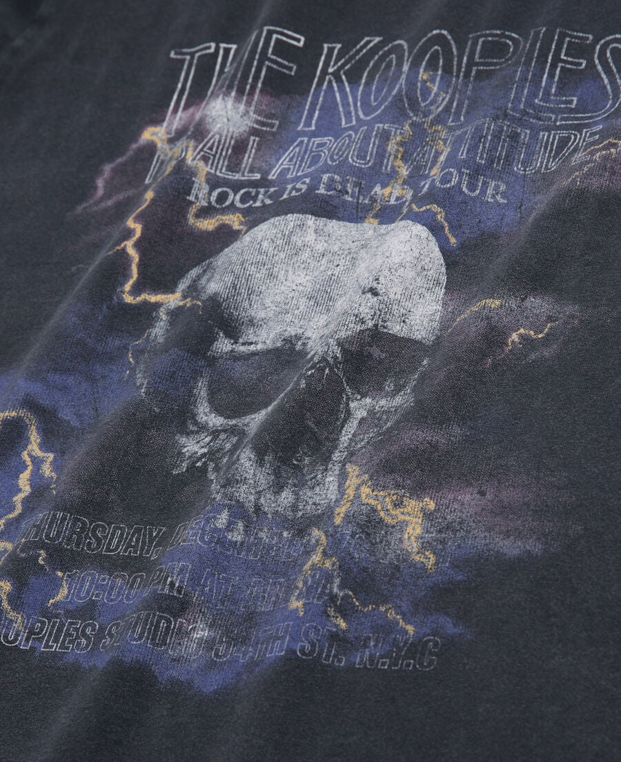 The Kooples HOMME BLACK WASHED t-shirt homme sérigraphié noir