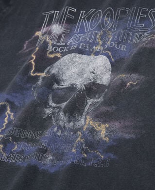 The Kooples HOMME BLACK WASHED t-shirt homme sérigraphié noir