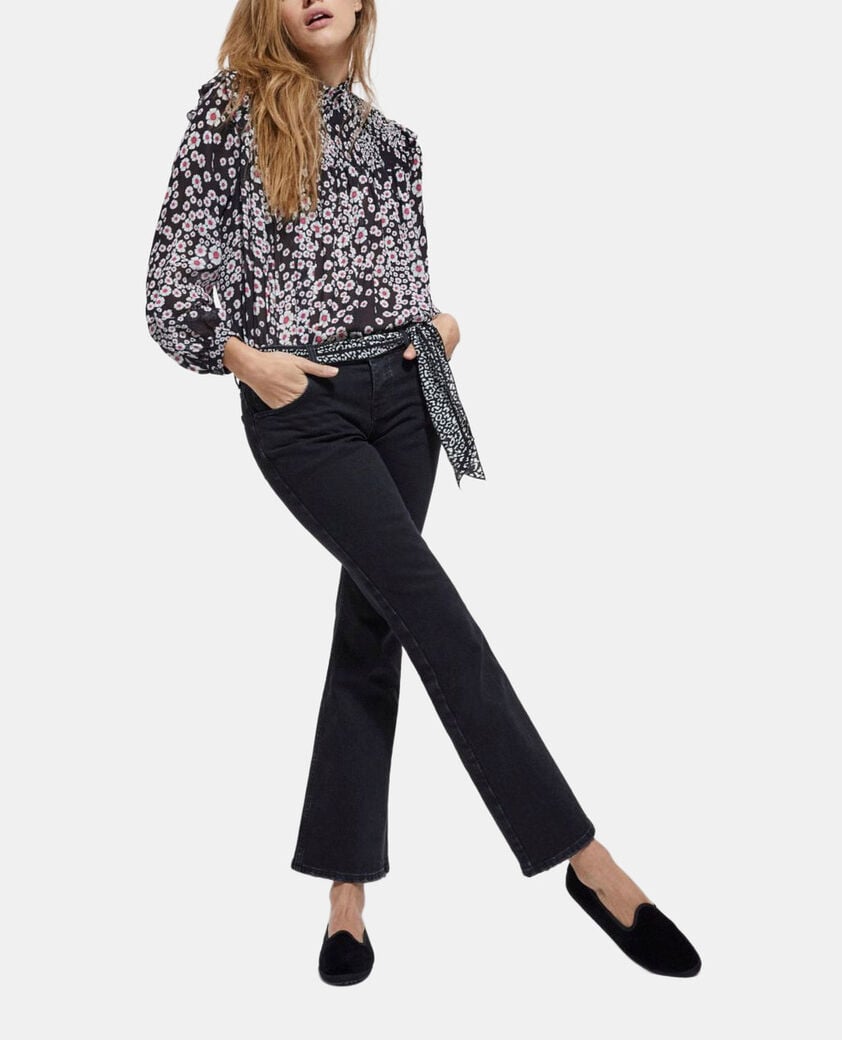 The Kooples FEMME BLACK / PINK top fleuri