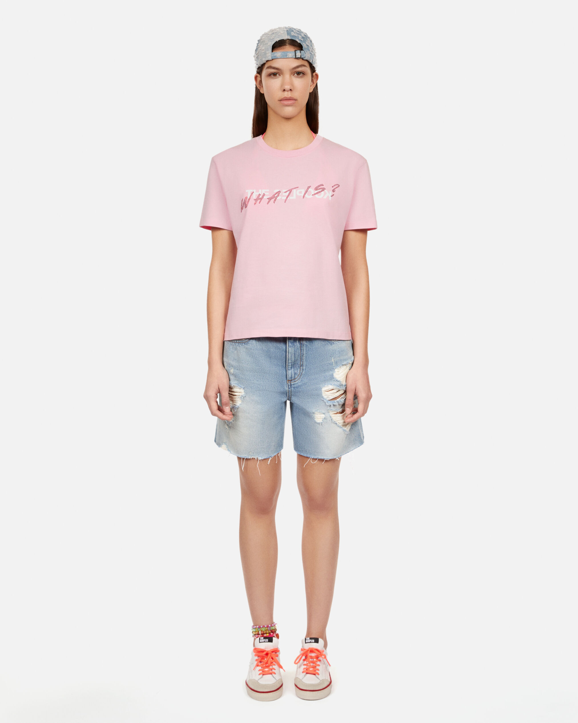T-shirt What is rose avec strass