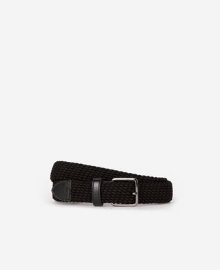 The Kooples HOMME BLACK ceinture tressée noire