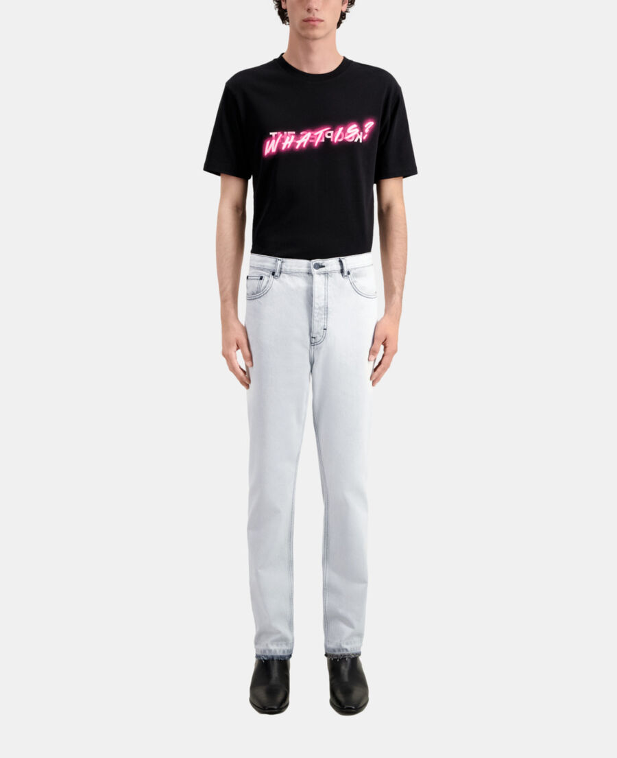 straight bleached white jeans