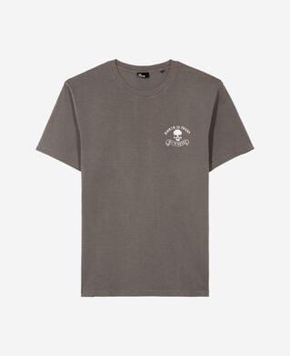 The Kooples HOMME GREY MELANGE t-shirt avec s&eacute;rigraphie skull gris